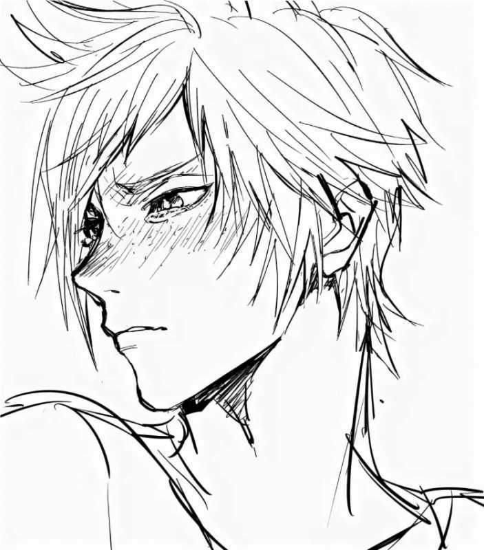 Аниме лицо парня боком