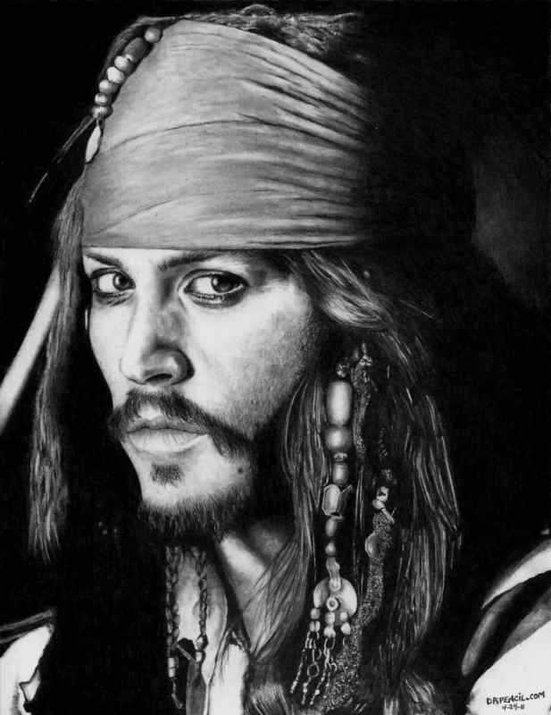 Джонни Депп Джек Воробей портрет