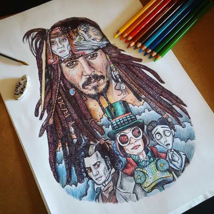 Джонни Депп роли рисунки