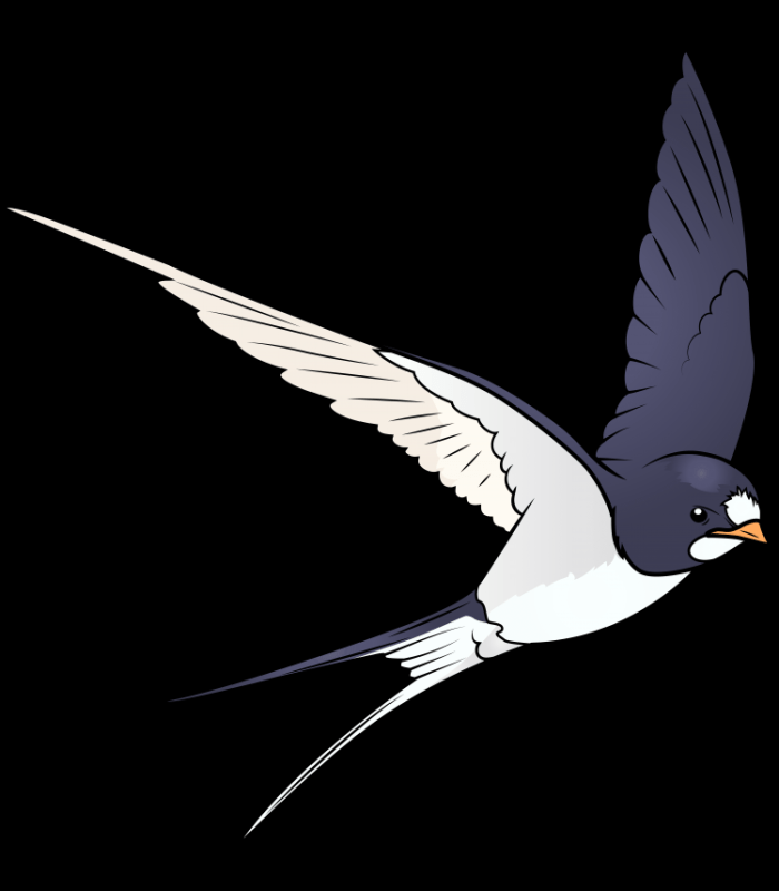 Птица контур с крылышком