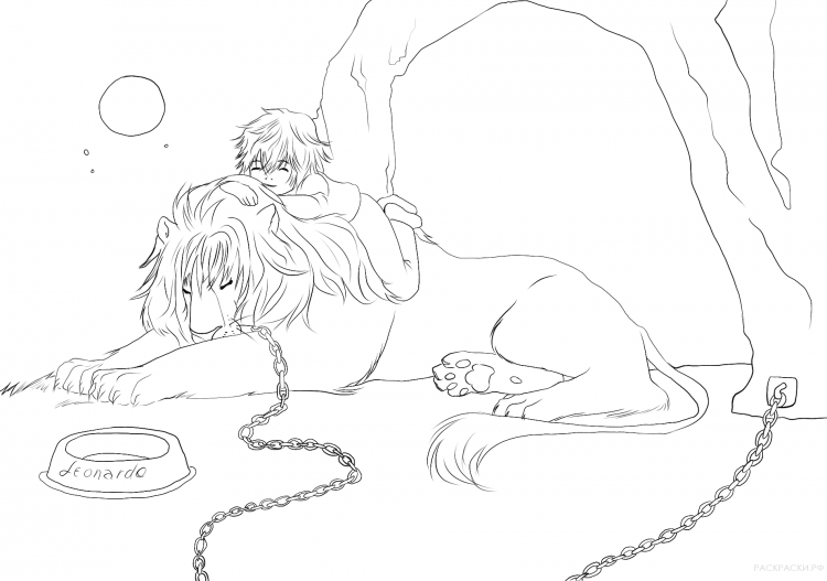 Раскраски аниме львы