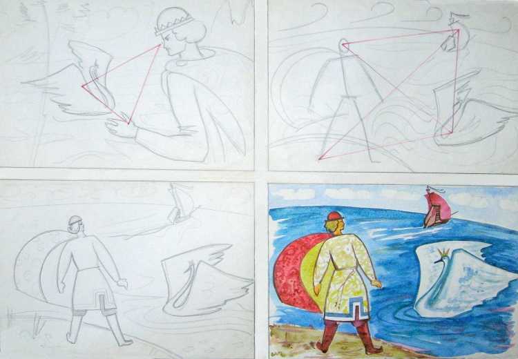 Поэтапное рисование сказки