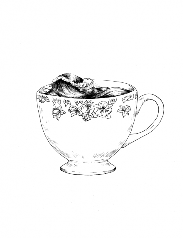 Чашка чая набросок
