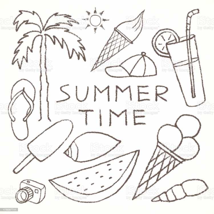 Рисунки лето для срисовки