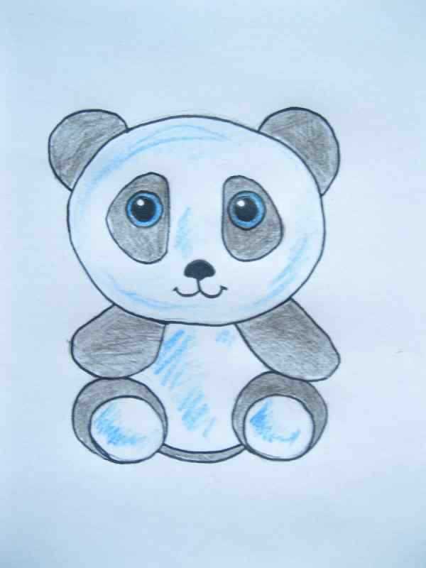 Панда рисунок карандашом