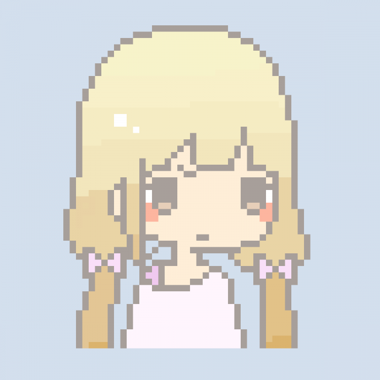 Аниме девочка по пикселям