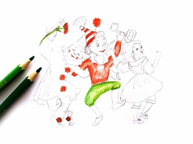 Пиноккио раскраска для детей