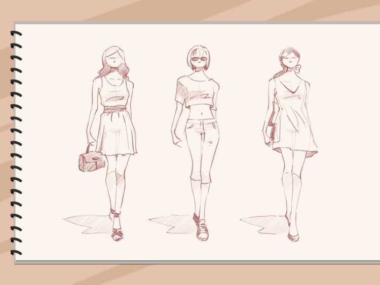 Эскизы одежды карандашом для начинающих