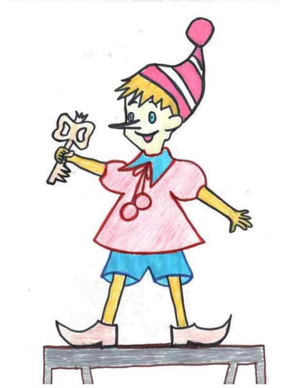 Буратино на белом фоне