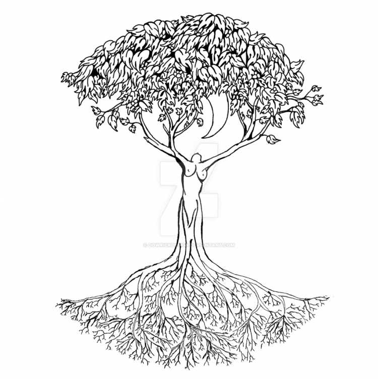 Дерево трафарет для рисования