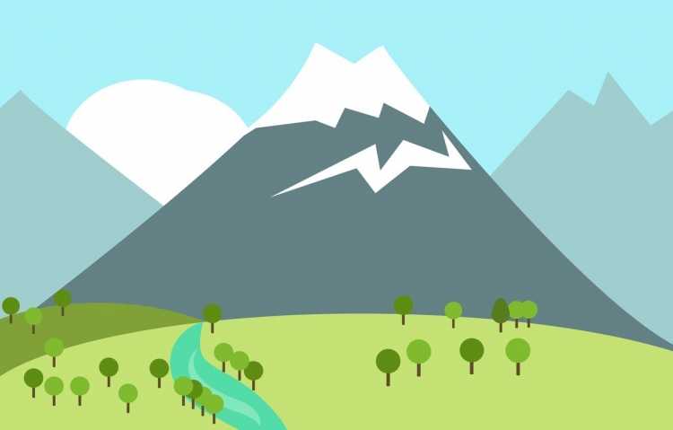 Горы рисунок