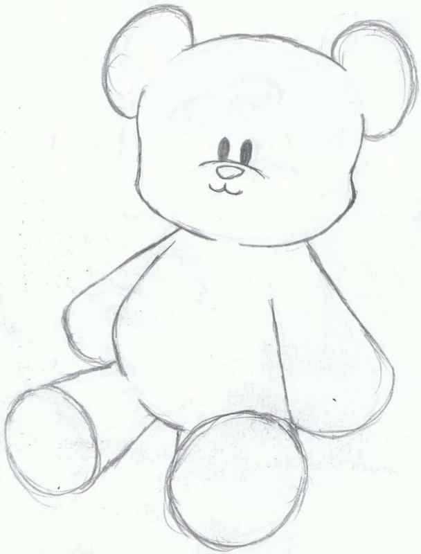 Мишка рисунок для срисовки