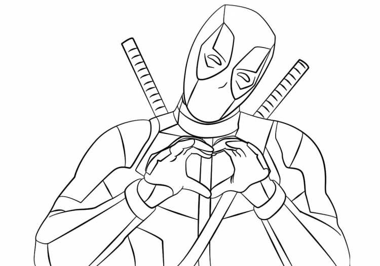Раскраска Марвел Дэдпул