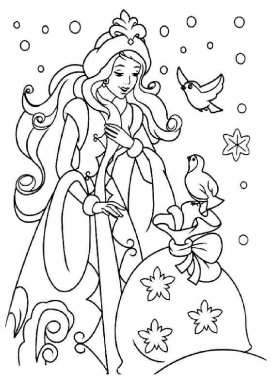 Зима раскраска для детей