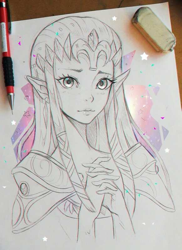 Набросок девушки для рисования