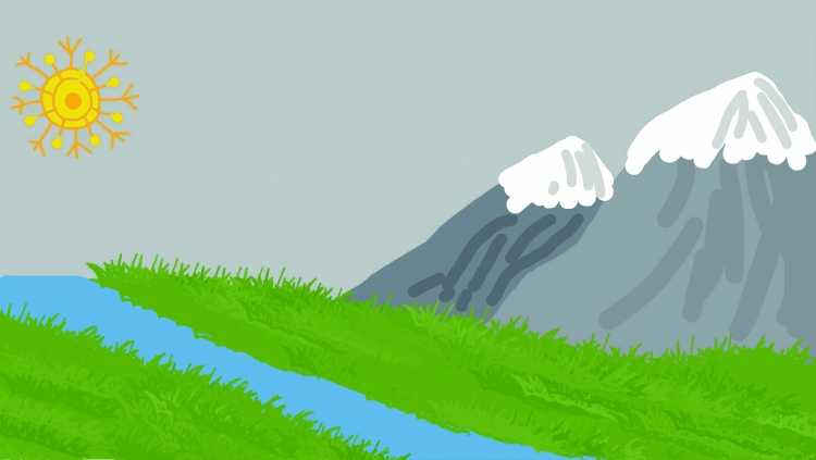 Нарисованные гори для детей