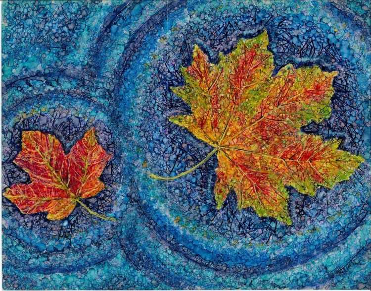 Отпечатки листьями