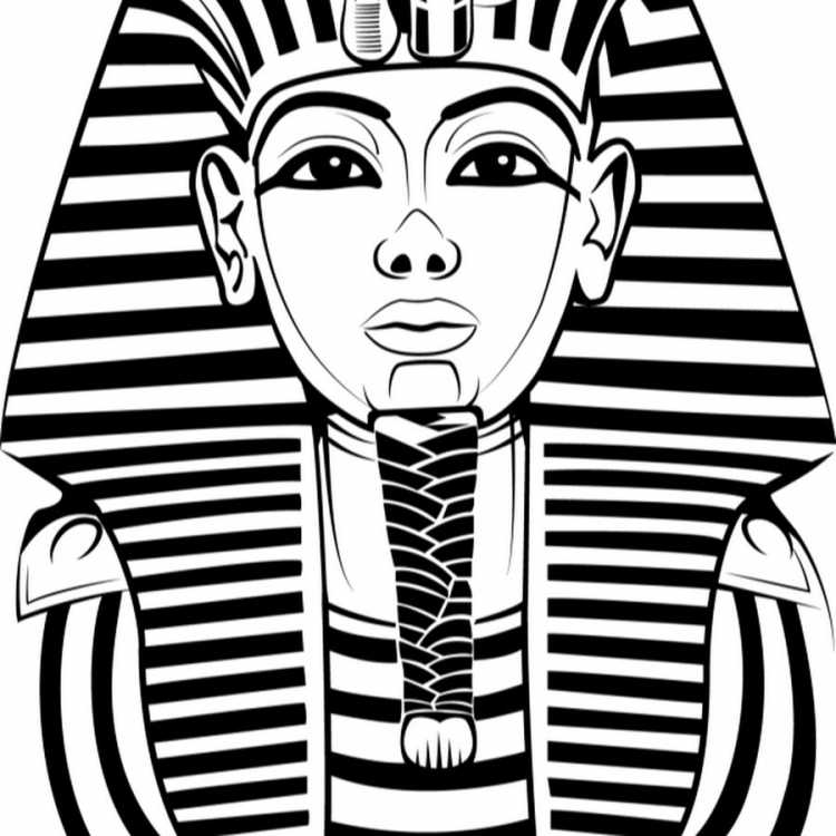 Срисовать маска фараона Тутанхамона