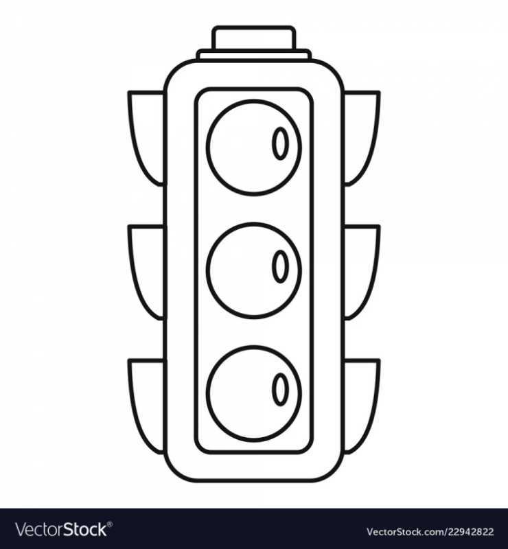 Раскраска светофор и машина