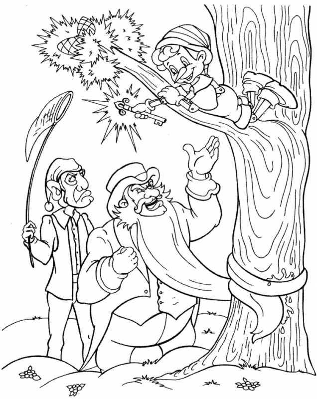 Приключения Буратино раскраска