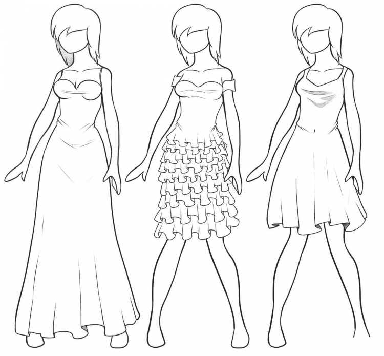 Уроки рисования платьев