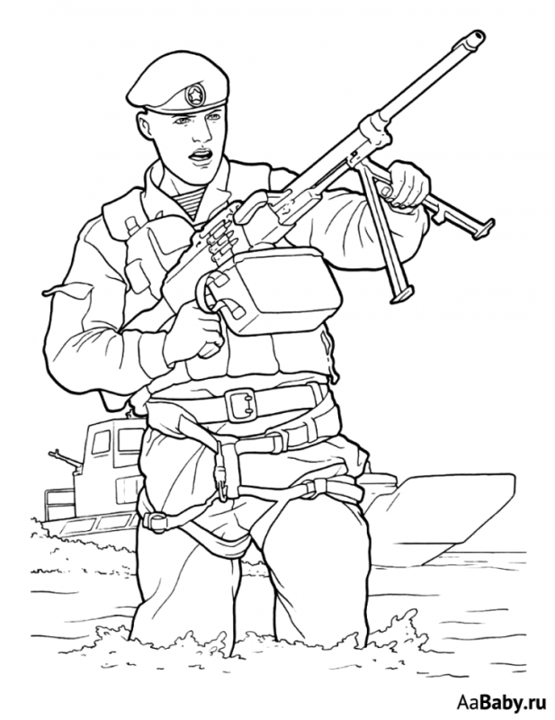 Солдат раскраска