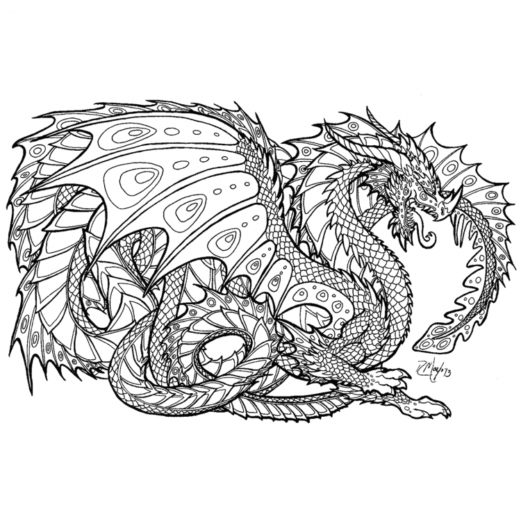 Раскраска дракончик