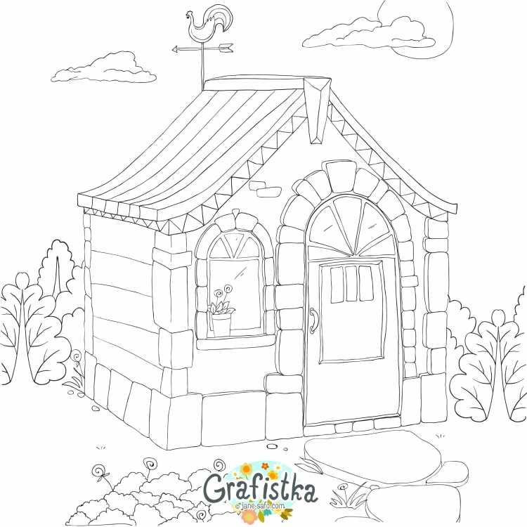 Раскраски антистресс домики