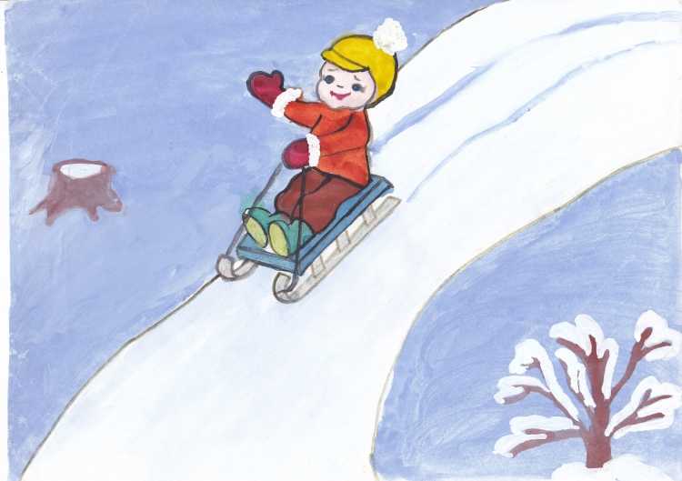 Зимние игры раскраска