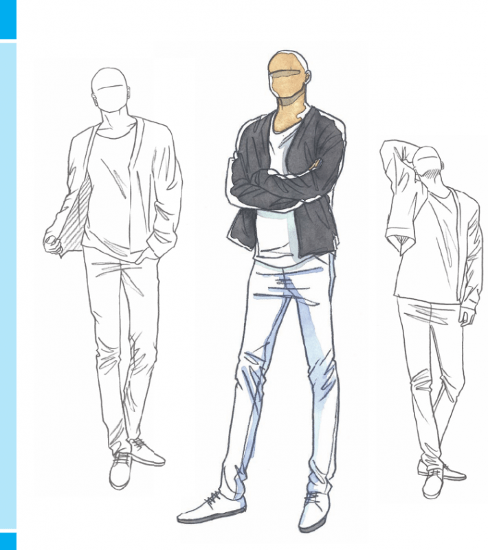 Скетчи людей в одежде