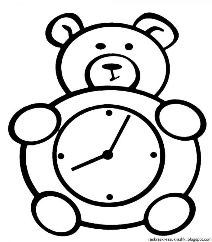 Часы для детей черно белые