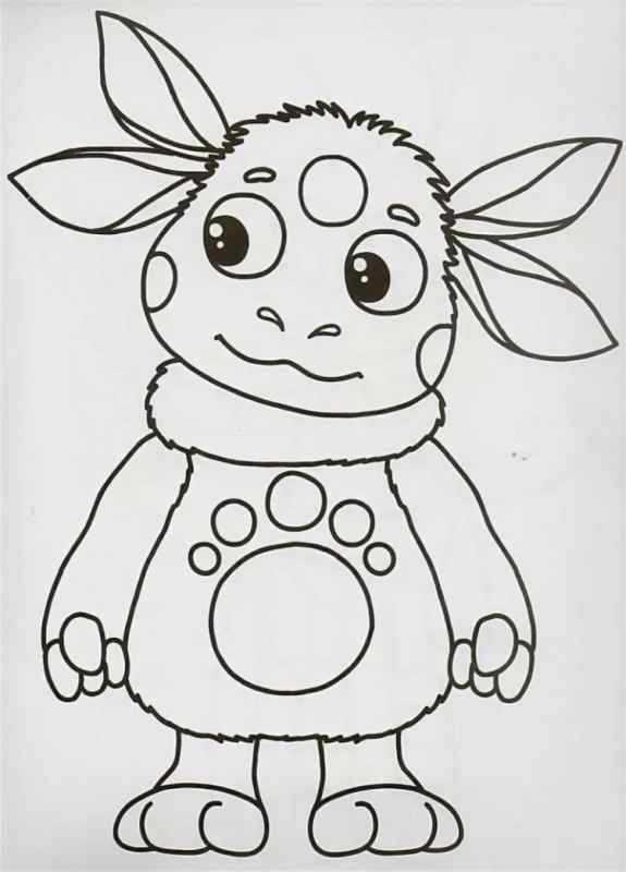 Персонажи мультфильма Лунтик раскраски