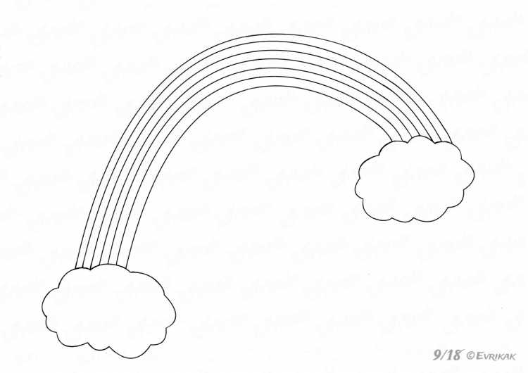 Радуга раскраска для детей