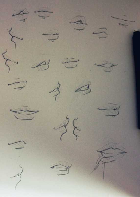 Аниме губы в профиль