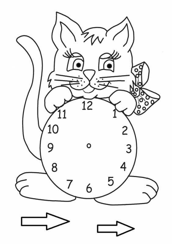 Часы раскраска для детей