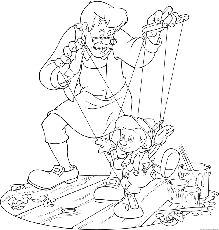 Поэтапный рисунок Буратино