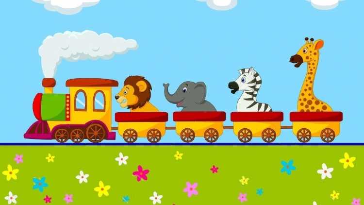 Детский паровозик с животными