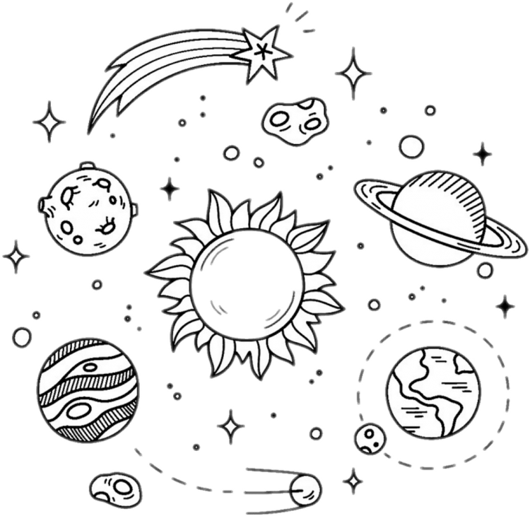 Маленькие раскраски космос