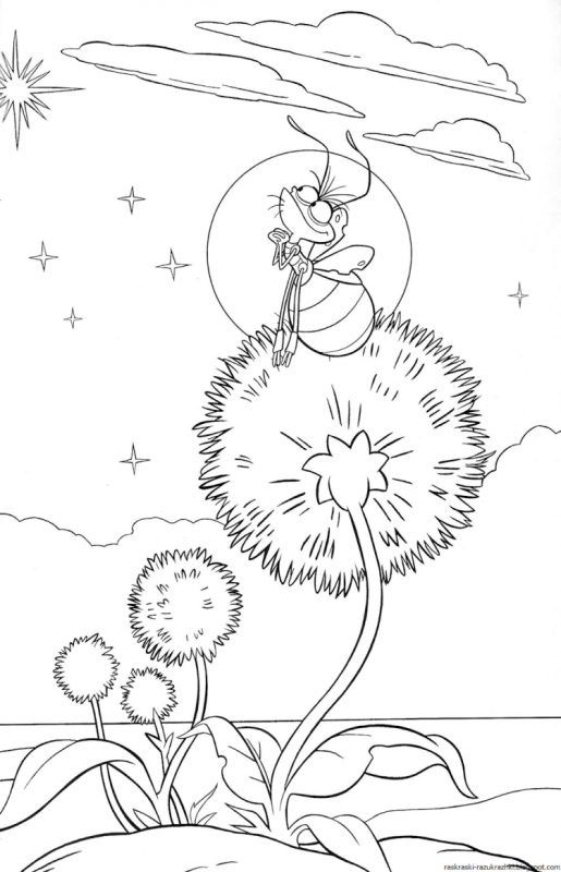 Листья одуванчика раскраска