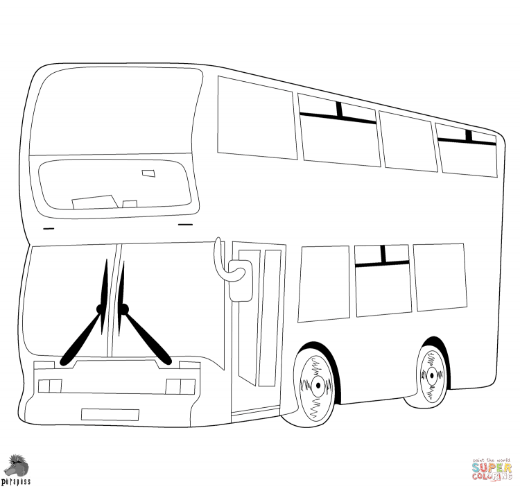 Раскраска автобус Тайо