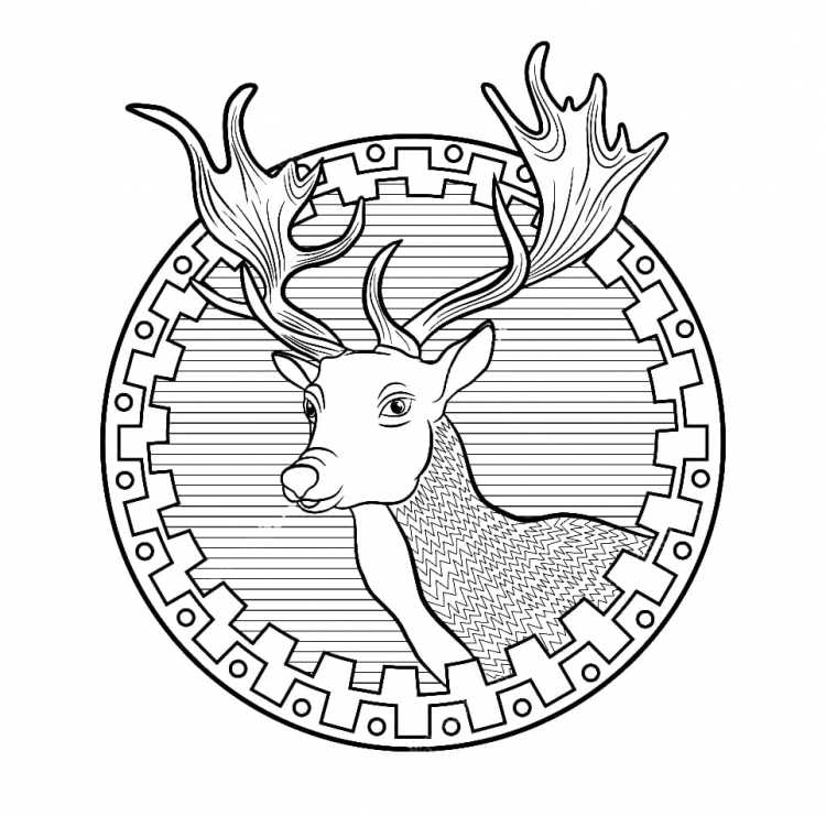 Лёгкие рисунки оленя