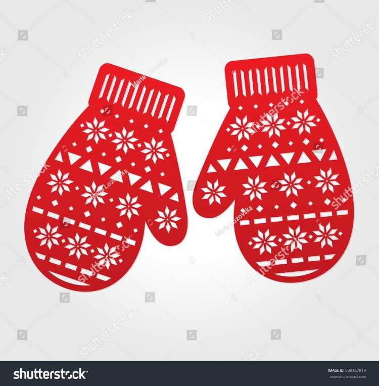 Варежки на распечатку цветные