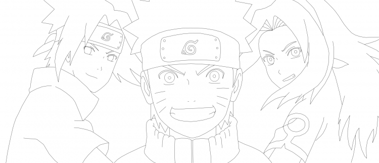 Раскраски аниме Наруто команда 7