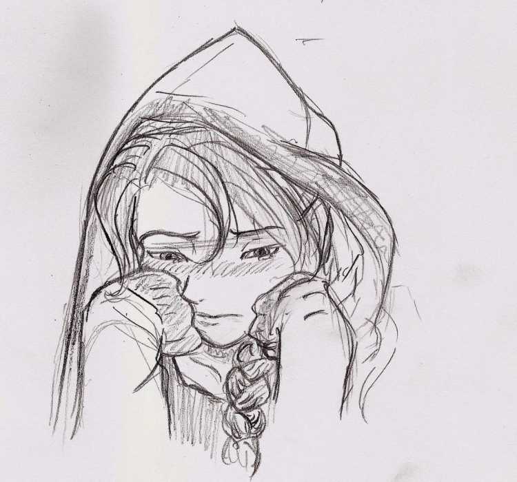 Аниме для срисовки грустные