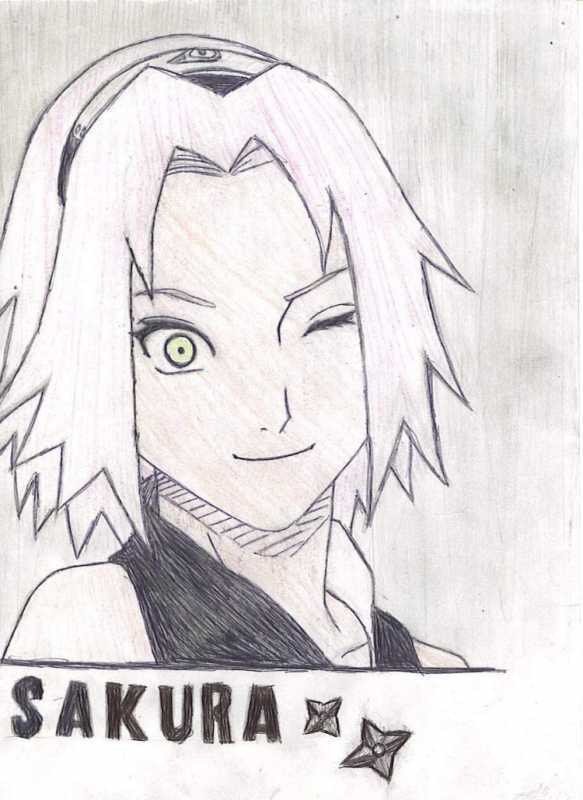Срисовки аниме Наруто Сакура