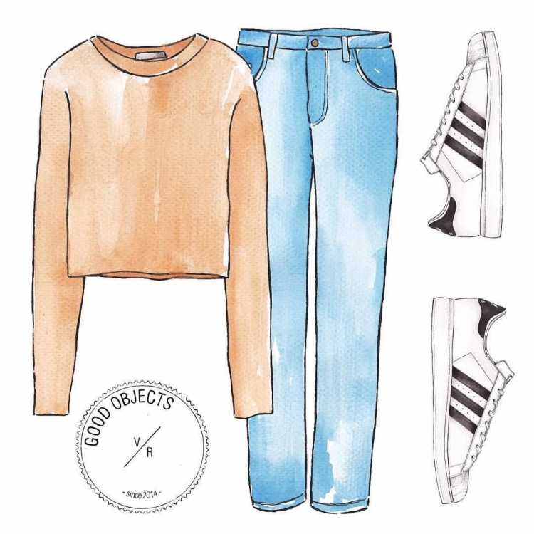 Рисунки для срисовки одежда модная