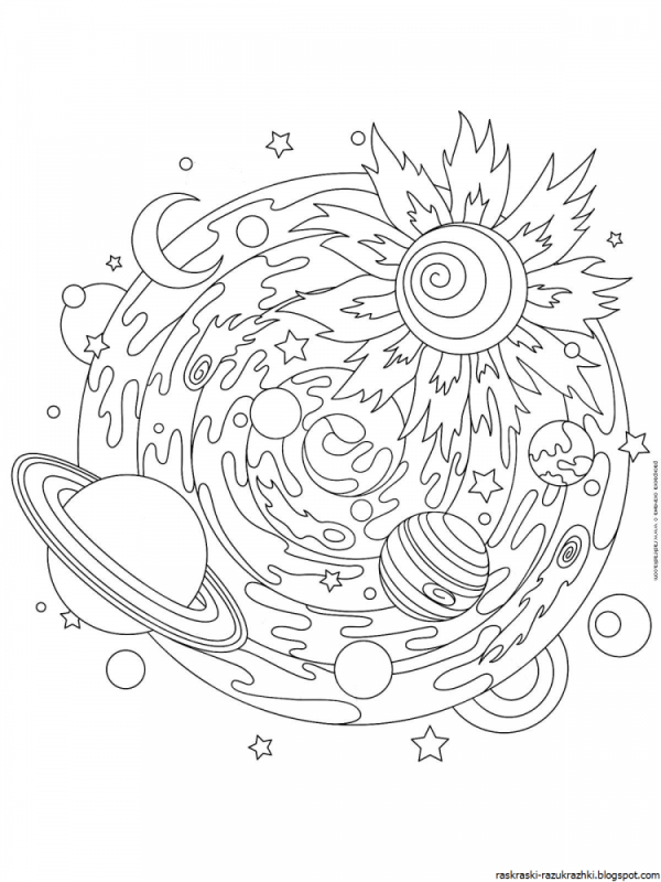 Планеты солнечной системы раскраска