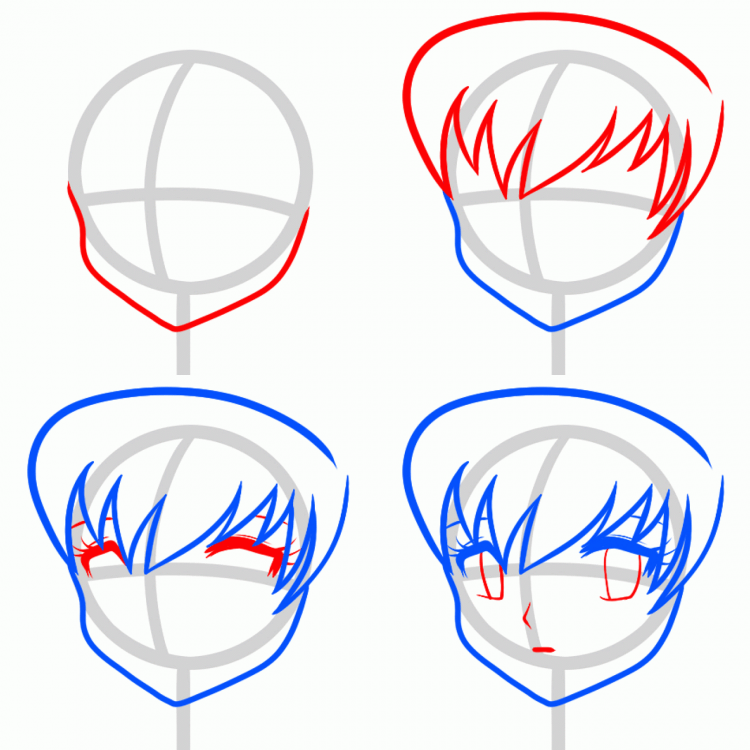 Этапы рисования аниме