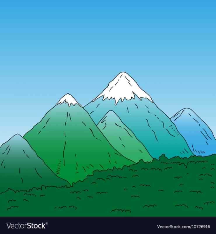 Нарисованная зеленая гора