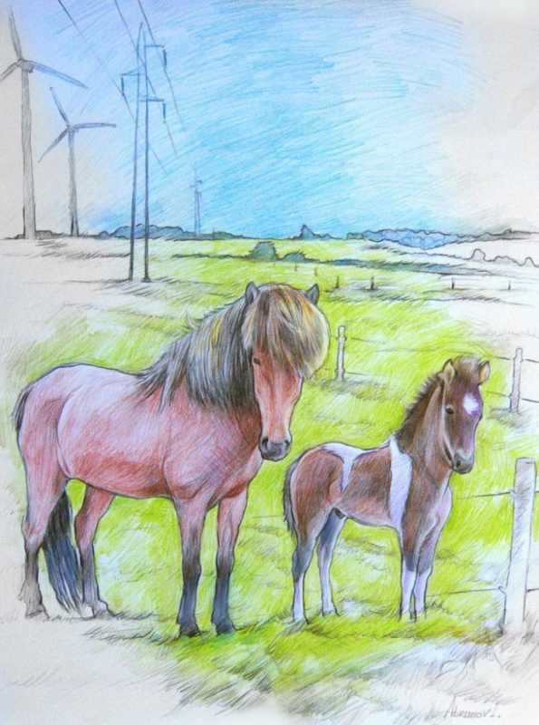 Рисунки цветными карандашами пейзажи